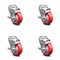 Service Caster 4 Inch Red Polyurethane Wheel Swivel Bolt Hole Caster Set with Brake SCC SCC-BH20S414-PPUB-RED-TLB-4 - alternate 1
